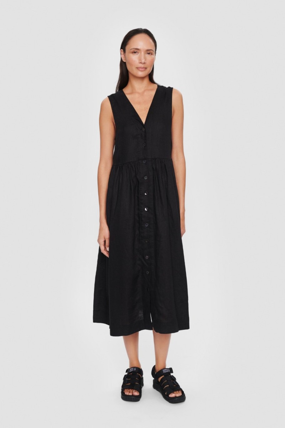 Kvinne BITTE KAI RAND | Airy Linen Spencer Kjole Black