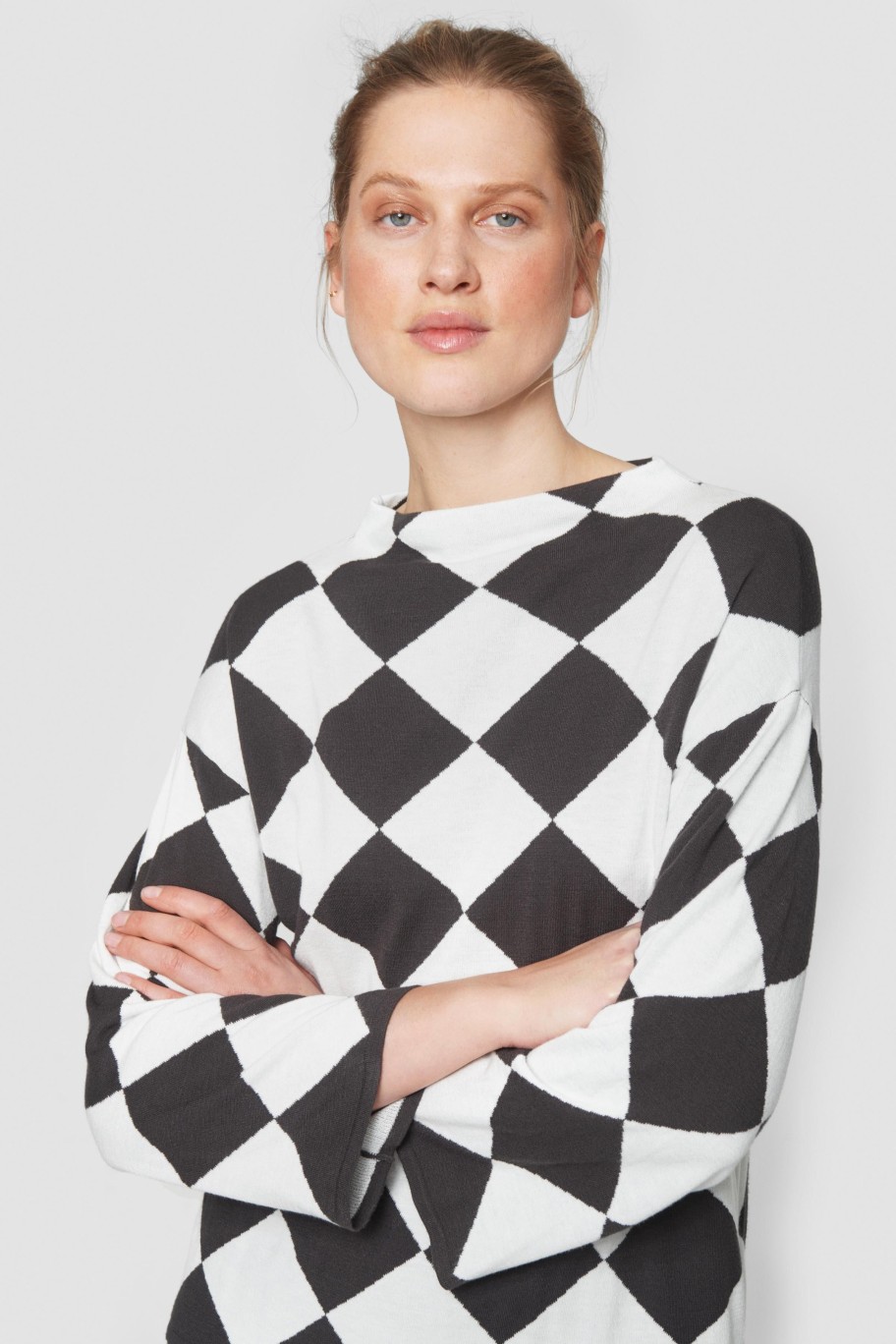 Kvinne BITTE KAI RAND Bluser | Floret Knit Langermet Bluse Big Harlequin