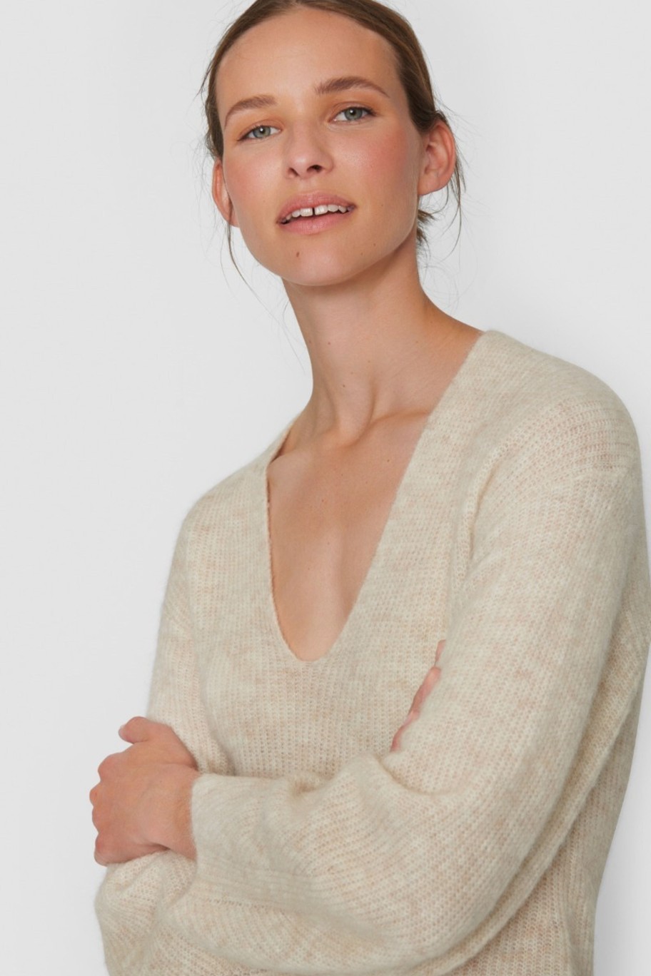 Kvinne BITTE KAI RAND Strikk | Dandelion Knit Blusse Med V-Hals